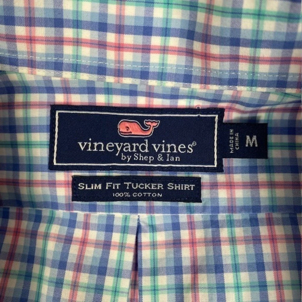 Vineyard Vines Slim Fit Tucker‎ Shirt Plaid Button Down Long Sleeve M